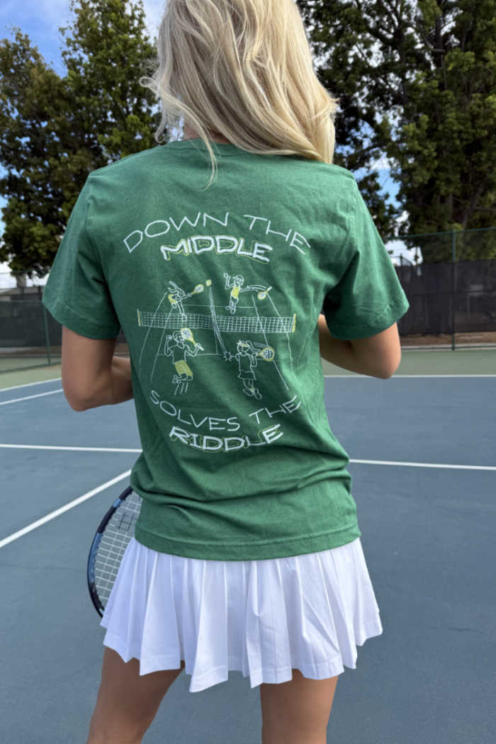 Down the Middle Solves the Riddle Tee